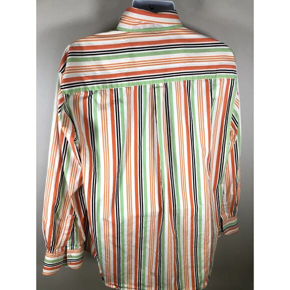 South Pole Men's Button Down Shirt Size XXL Long Sleeve White Orange Cotton - Picture 6 of 13